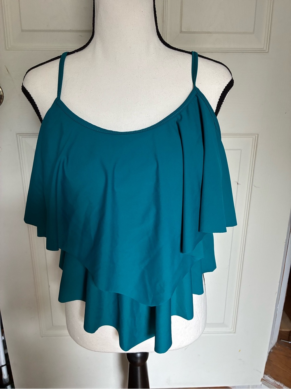 XXXL FLOUNCED BIKINI TOP/adjustable spaghetti straps/removable bra pads